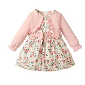 🛍️🎉HOST PICK🎉🛍️ Floral Long Sleeve Bow One Piece Dress